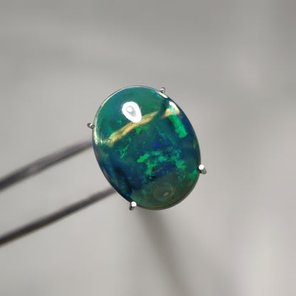 Natural Black Ethiopian Opal Cabochon gemstone cabochon - natural crystal healing stone for jewelry making by Gemivra