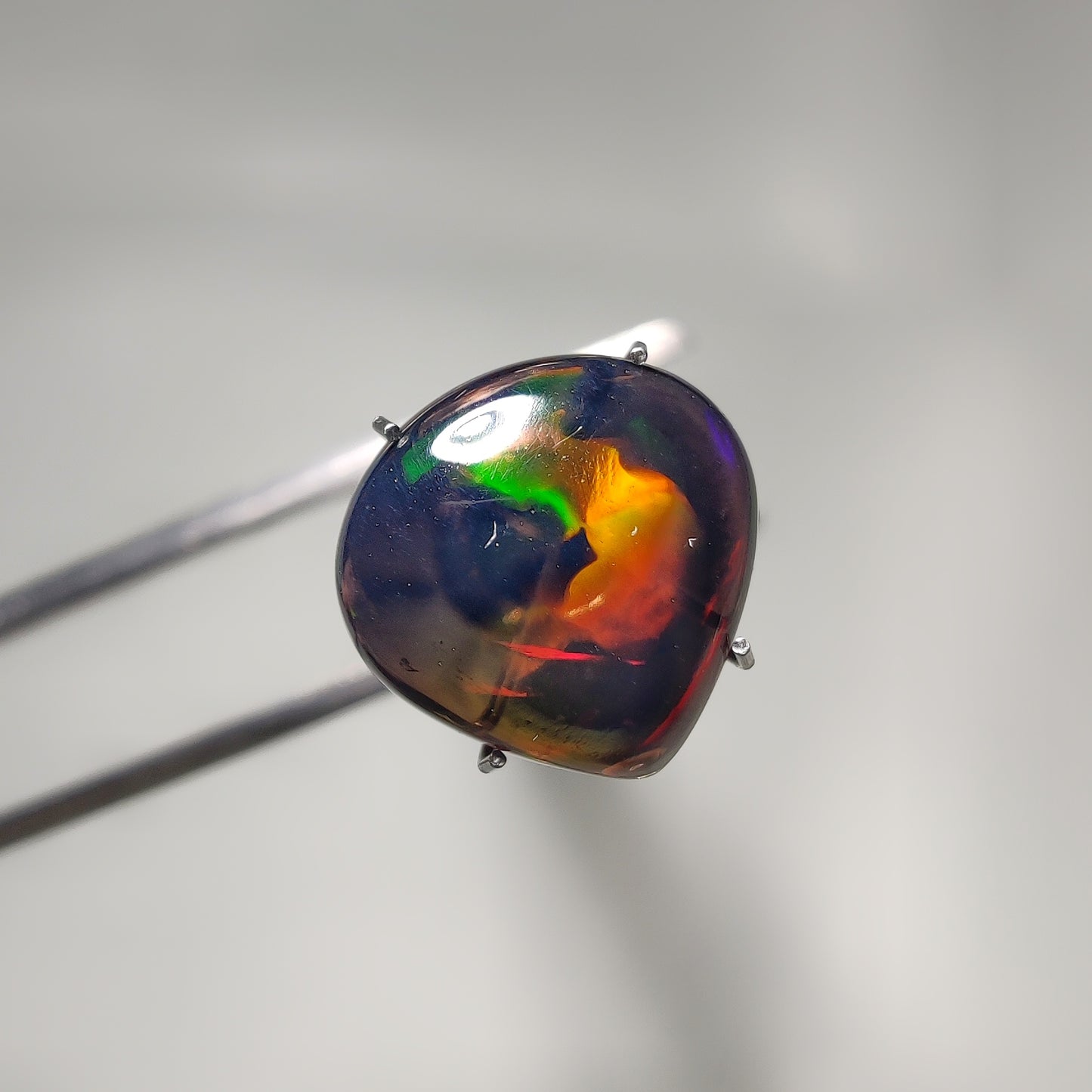 Natural Black Ethiopian Opal Cabochon gemstone cabochon - natural crystal healing stone for jewelry making by Gemivra