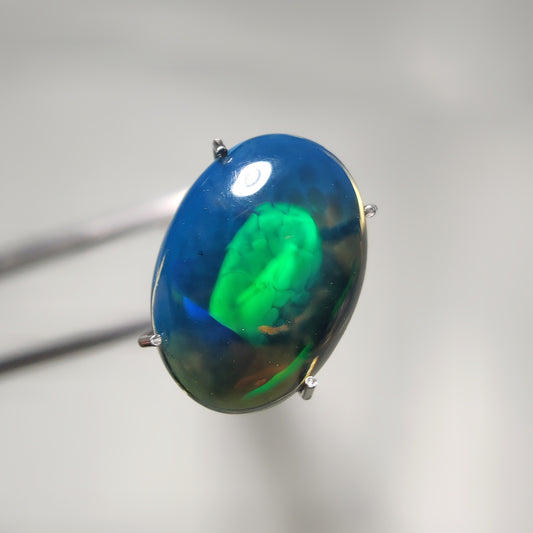 Natural Black Ethiopian Opal Cabochon gemstone cabochon - natural crystal healing stone for jewelry making by Gemivra