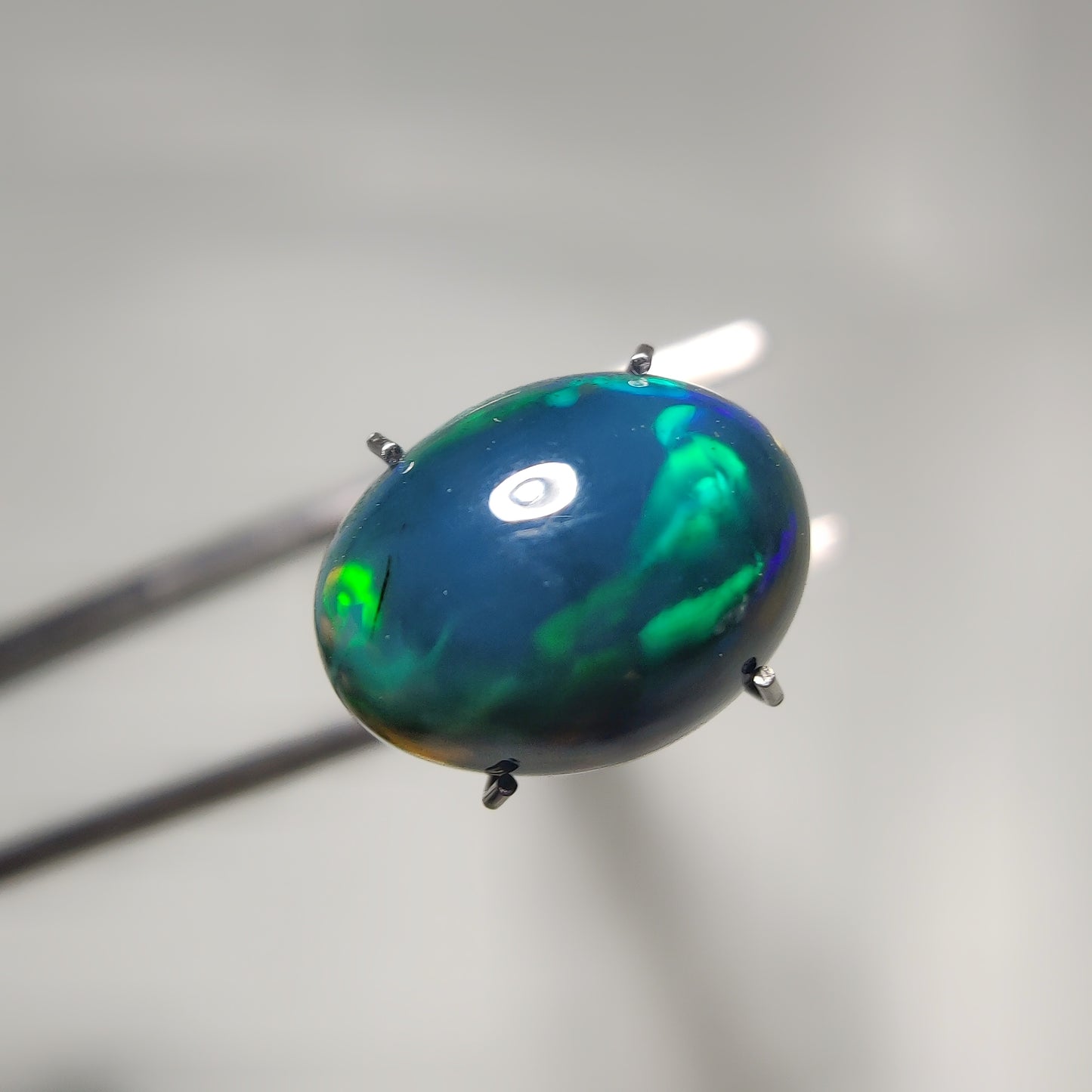 Natural Black Ethiopian Opal Cabochon gemstone cabochon - natural crystal healing stone for jewelry making by Gemivra
