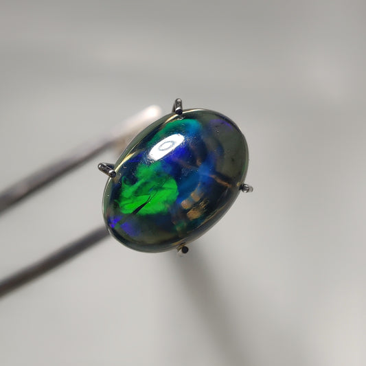 Natural Black Ethiopian Opal Cabochon gemstone cabochon - natural crystal healing stone for jewelry making by Gemivra