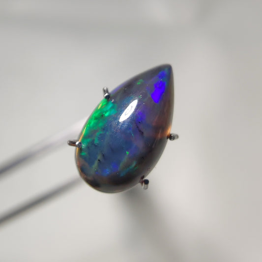 Natural Black Ethiopian Opal Cabochon gemstone cabochon - natural crystal healing stone for jewelry making by Gemivra