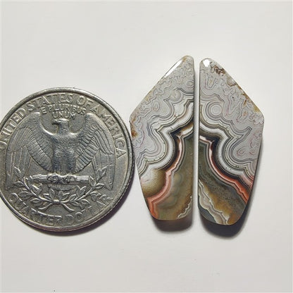 Crazy Lace Agate Pair gemstone cabochon - natural crystal healing stone for jewelry making by Gemivra