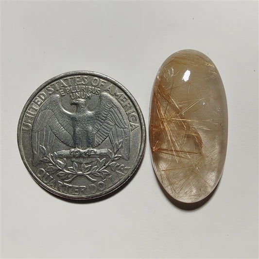 Copper Rutile gemstone cabochon - natural crystal healing stone for jewelry making by Gemivra