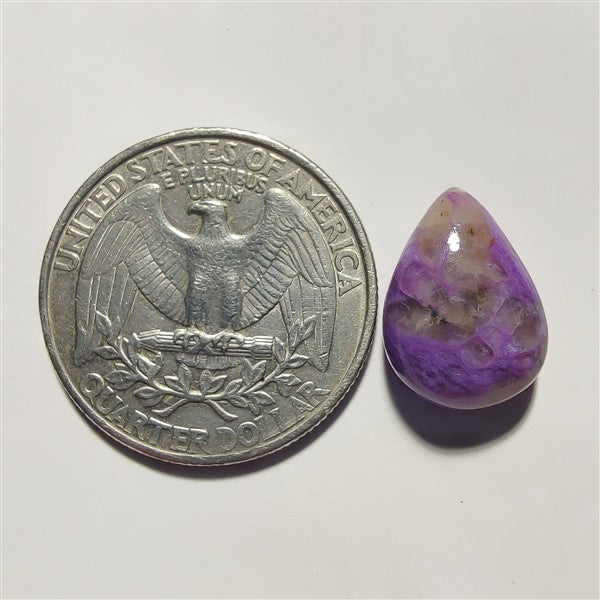 Charoite gemstone cabochon - natural crystal healing stone for jewelry making by Gemivra