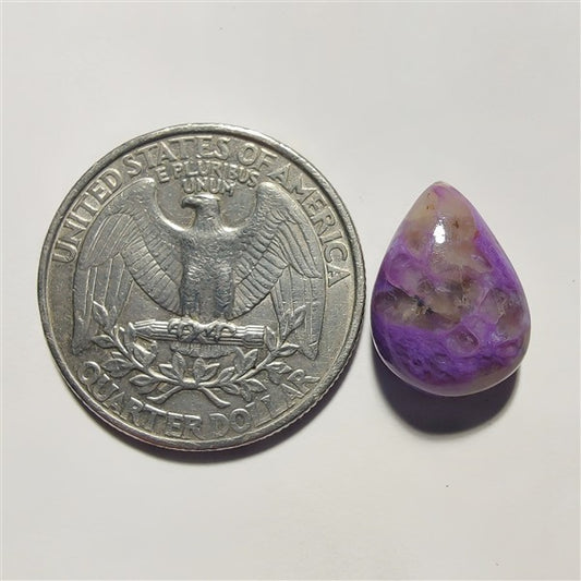 Charoite gemstone cabochon - natural crystal healing stone for jewelry making by Gemivra