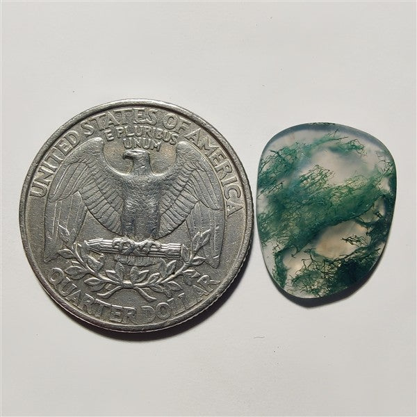 Rose Cut Moss Agate gemstone cabochon - natural crystal healing stone for jewelry making by Gemivra