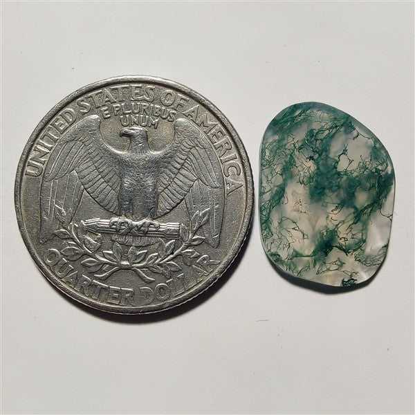 Rose Cut Moss Agate gemstone cabochon - natural crystal healing stone for jewelry making by Gemivra