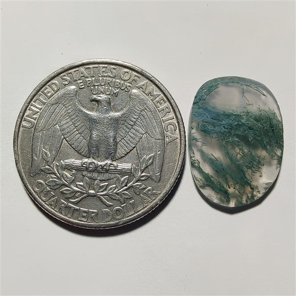 Rose Cut Moss Agate gemstone cabochon - natural crystal healing stone for jewelry making by Gemivra