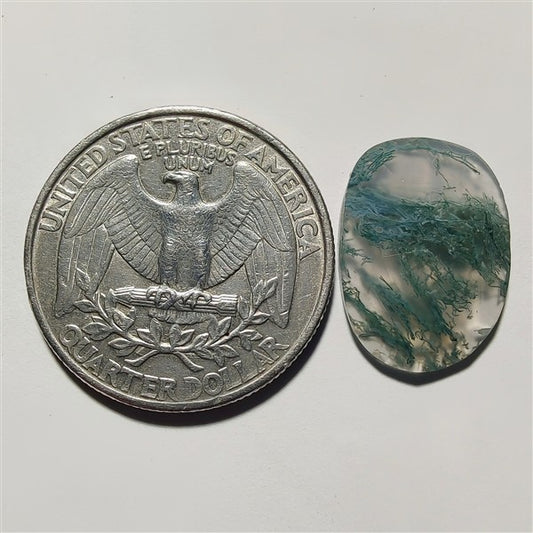 Rose Cut Moss Agate gemstone cabochon - natural crystal healing stone for jewelry making by Gemivra