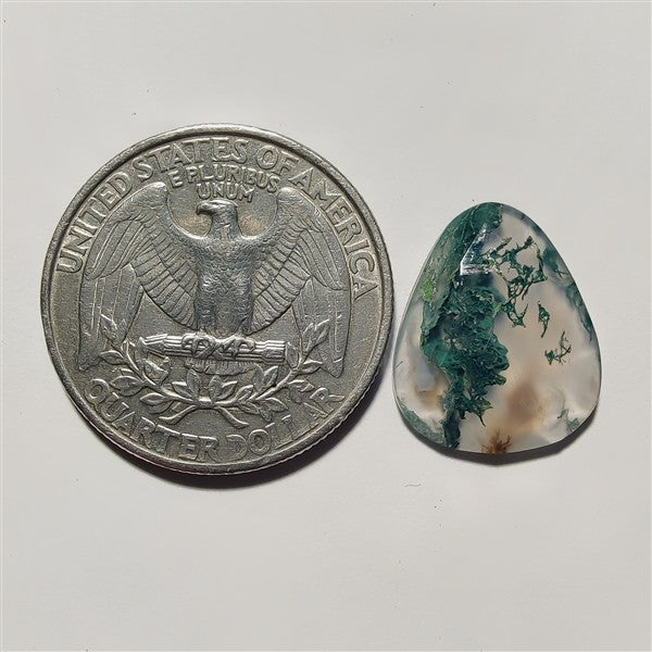 Rose Cut Moss Agate gemstone cabochon - natural crystal healing stone for jewelry making by Gemivra