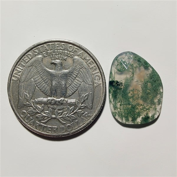 Rose Cut Moss Agate gemstone cabochon - natural crystal healing stone for jewelry making by Gemivra
