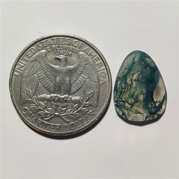 Rose Cut Moss Agate gemstone cabochon - natural crystal healing stone for jewelry making by Gemivra