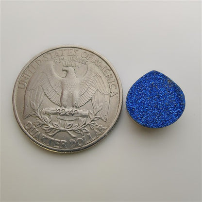 Blue Titanium Coated Quartz Druzy gemstone cabochon - natural crystal healing stone for jewelry making by Gemivra