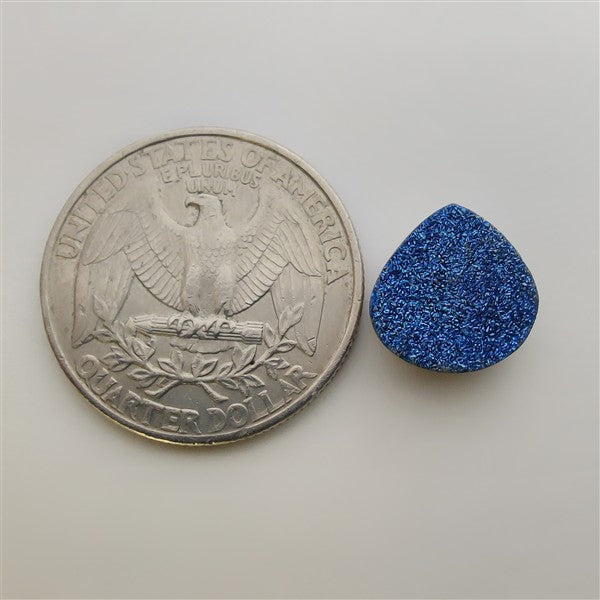 Blue Titanium Coated Quartz Druzy gemstone cabochon - natural crystal healing stone for jewelry making by Gemivra