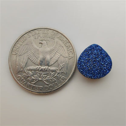 Blue Titanium Coated Quartz Druzy gemstone cabochon - natural crystal healing stone for jewelry making by Gemivra