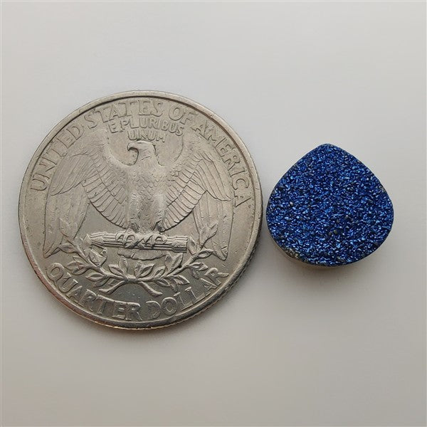 Blue Titanium Coated Quartz Druzy gemstone cabochon - natural crystal healing stone for jewelry making by Gemivra