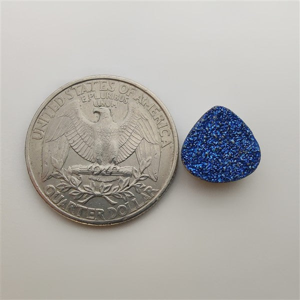 Blue Titanium Coated Quartz Druzy gemstone cabochon - natural crystal healing stone for jewelry making by Gemivra