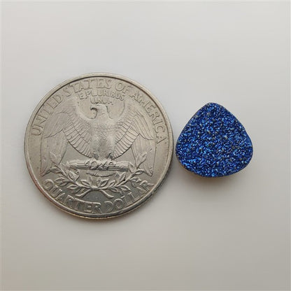 Blue Titanium Coated Quartz Druzy gemstone cabochon - natural crystal healing stone for jewelry making by Gemivra