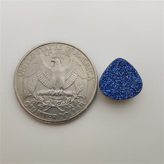 Blue Titanium Coated Quartz Druzy gemstone cabochon - natural crystal healing stone for jewelry making by Gemivra