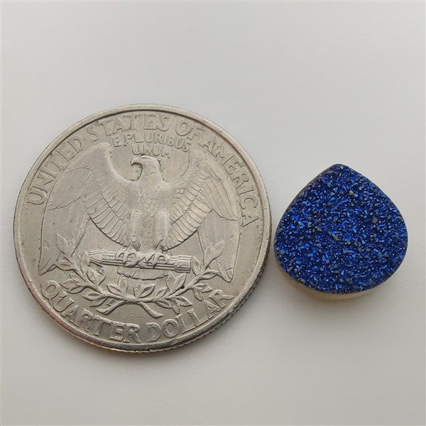 Blue Titanium Coated Quartz Druzy gemstone cabochon - natural crystal healing stone for jewelry making by Gemivra