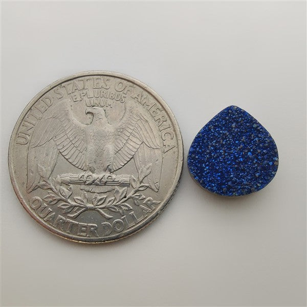 Blue Titanium Coated Quartz Druzy gemstone cabochon - natural crystal healing stone for jewelry making by Gemivra