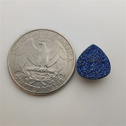 Blue Titanium Coated Quartz Druzy gemstone cabochon - natural crystal healing stone for jewelry making by Gemivra