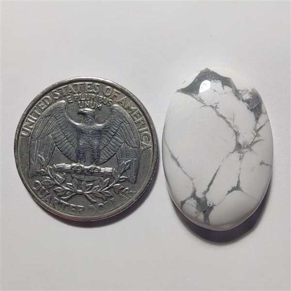 Howlite gemstone cabochon - natural crystal healing stone for jewelry making by Gemivra