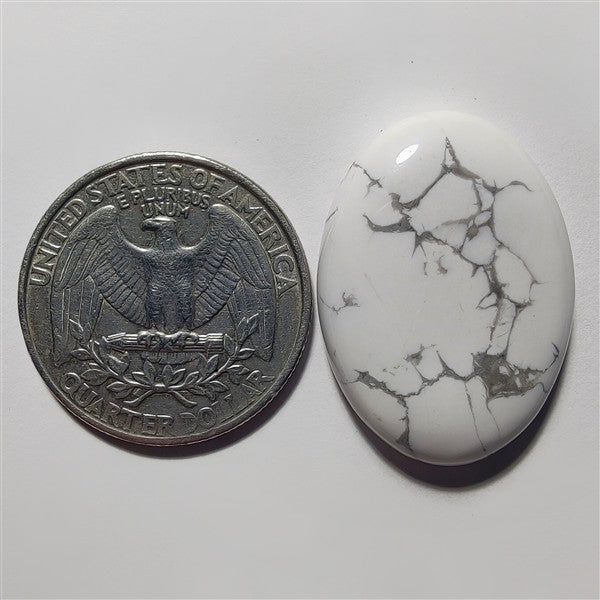 Howlite gemstone cabochon - natural crystal healing stone for jewelry making by Gemivra