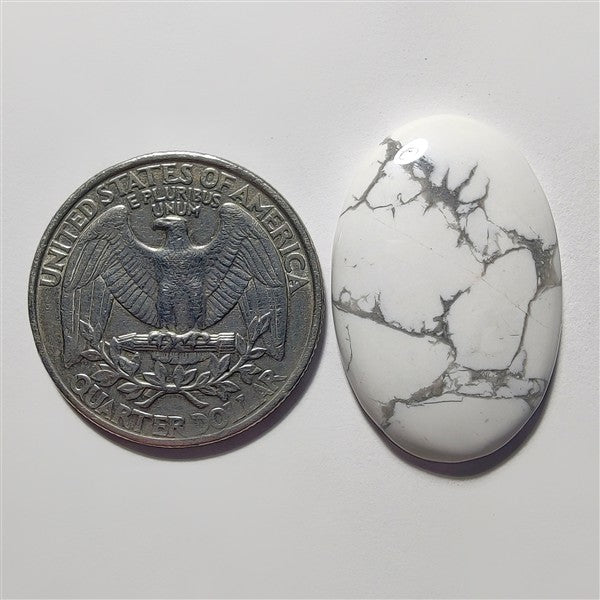 Howlite gemstone cabochon - natural crystal healing stone for jewelry making by Gemivra