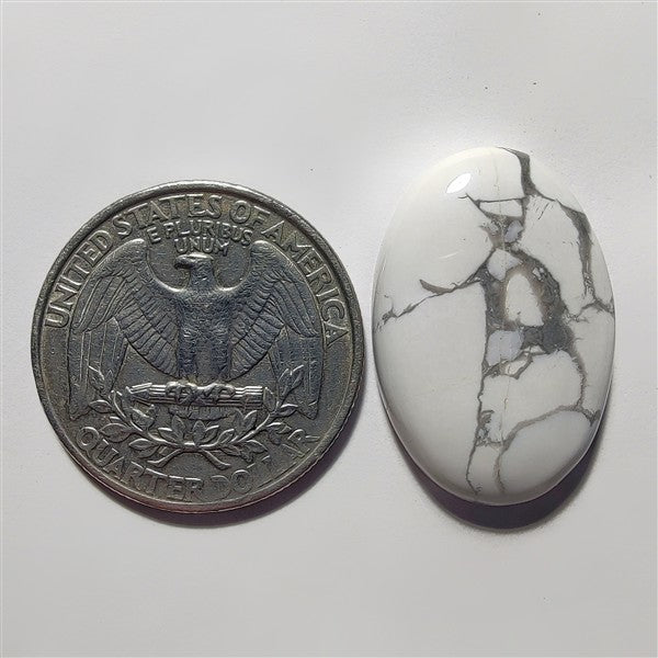 Howlite gemstone cabochon - natural crystal healing stone for jewelry making by Gemivra