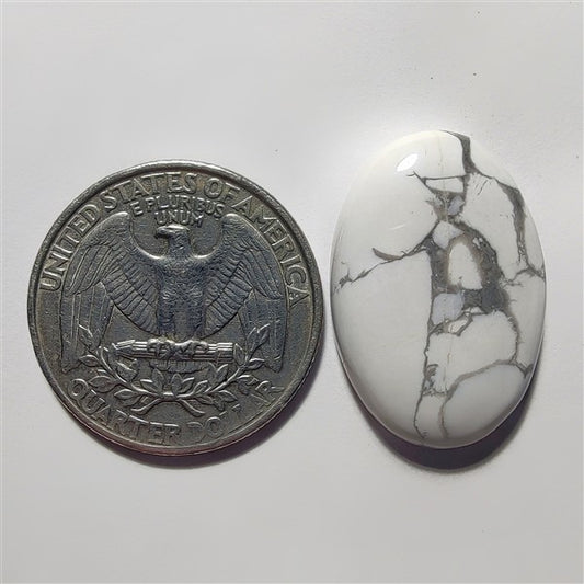 Howlite gemstone cabochon - natural crystal healing stone for jewelry making by Gemivra