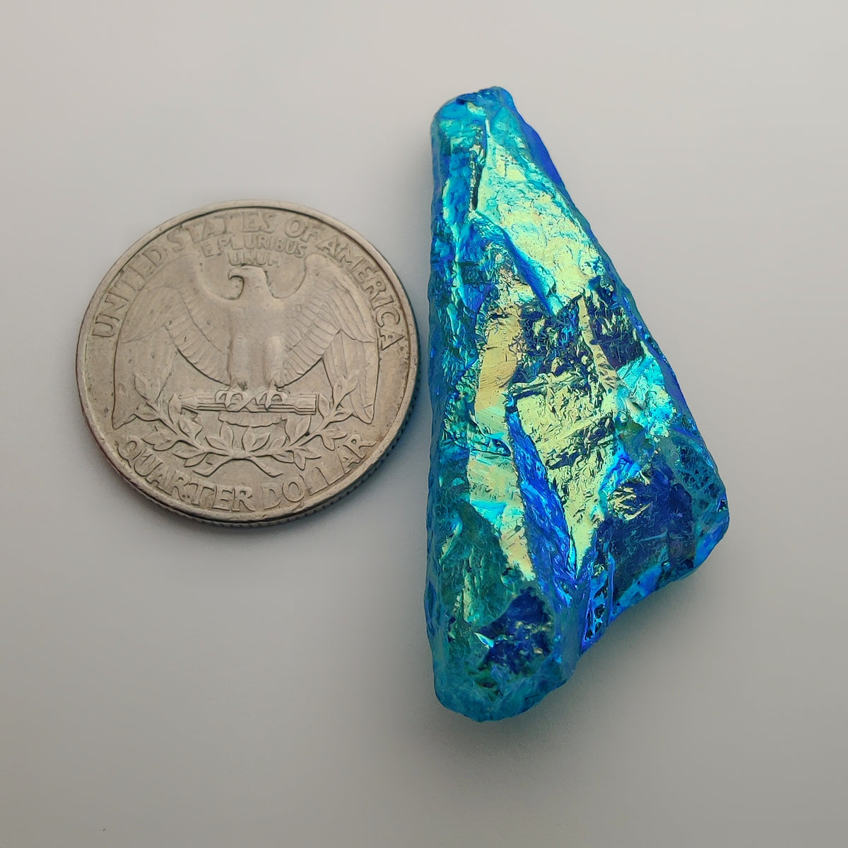 Titanium Coated Quartz Row gemstone cabochon - natural crystal healing stone for jewelry making by Gemivra