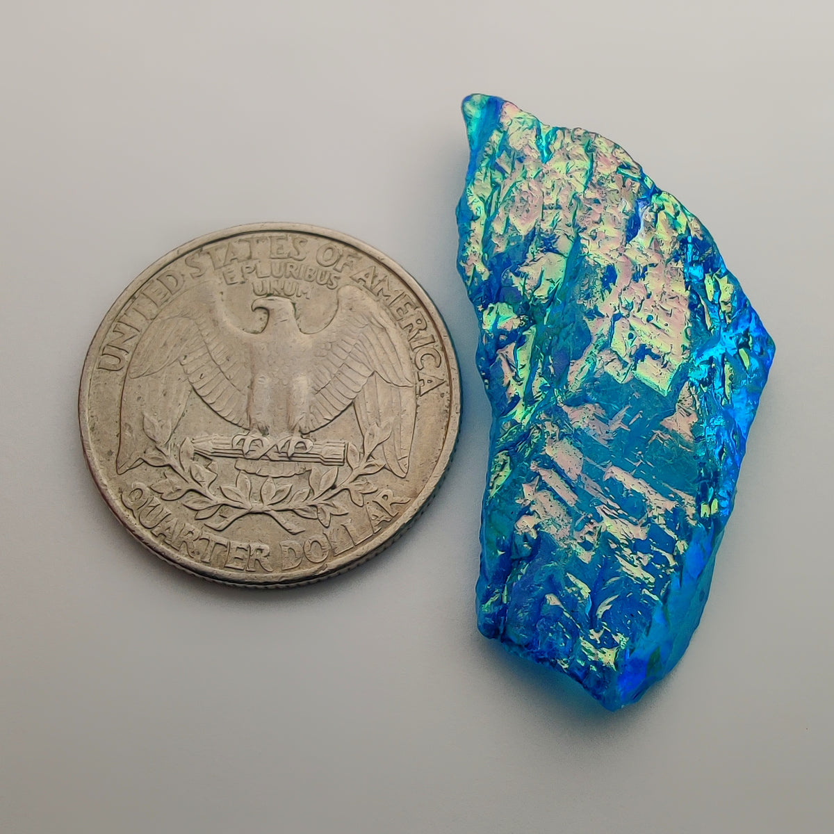Titanium Coated Quartz Row gemstone cabochon - natural crystal healing stone for jewelry making by Gemivra