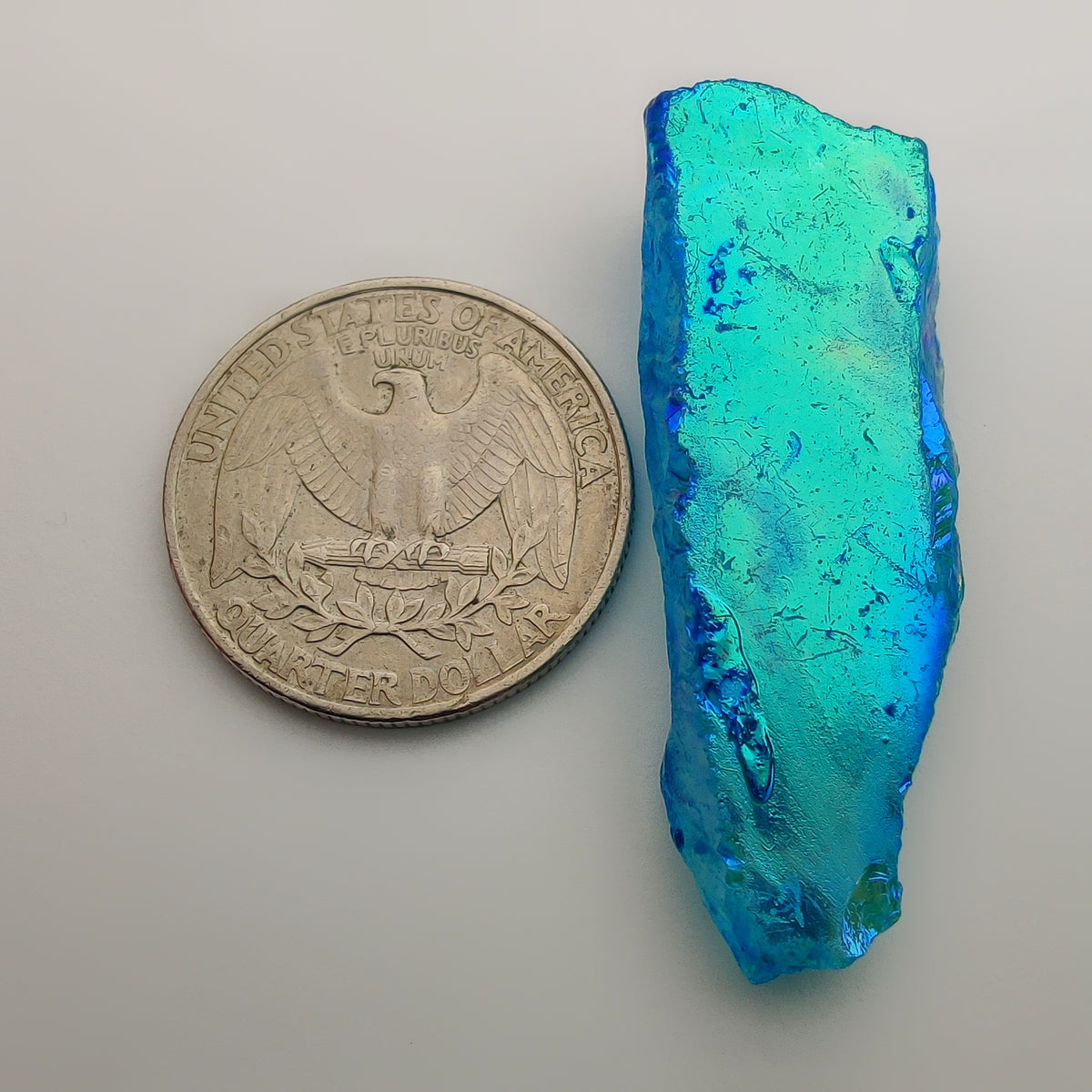 Titanium Coated Quartz Row gemstone cabochon - natural crystal healing stone for jewelry making by Gemivra