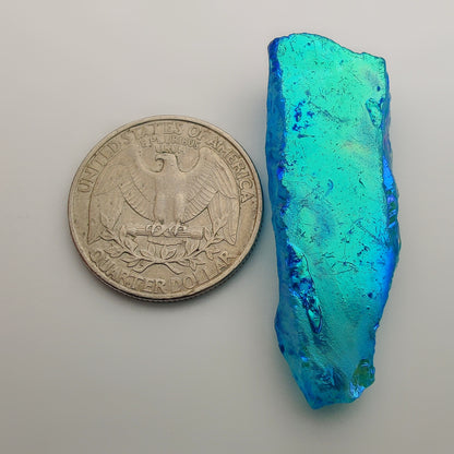 Titanium Coated Quartz Row gemstone cabochon - natural crystal healing stone for jewelry making by Gemivra