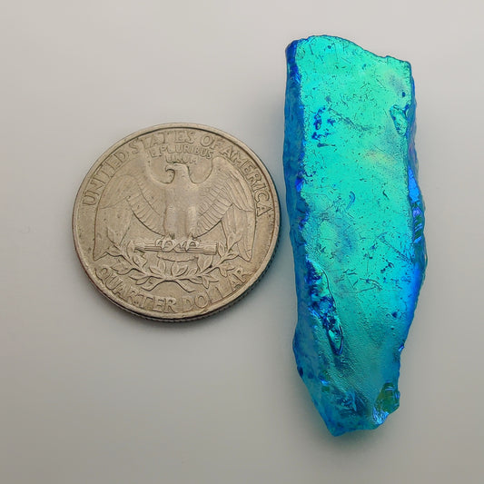 Titanium Coated Quartz Row gemstone cabochon - natural crystal healing stone for jewelry making by Gemivra