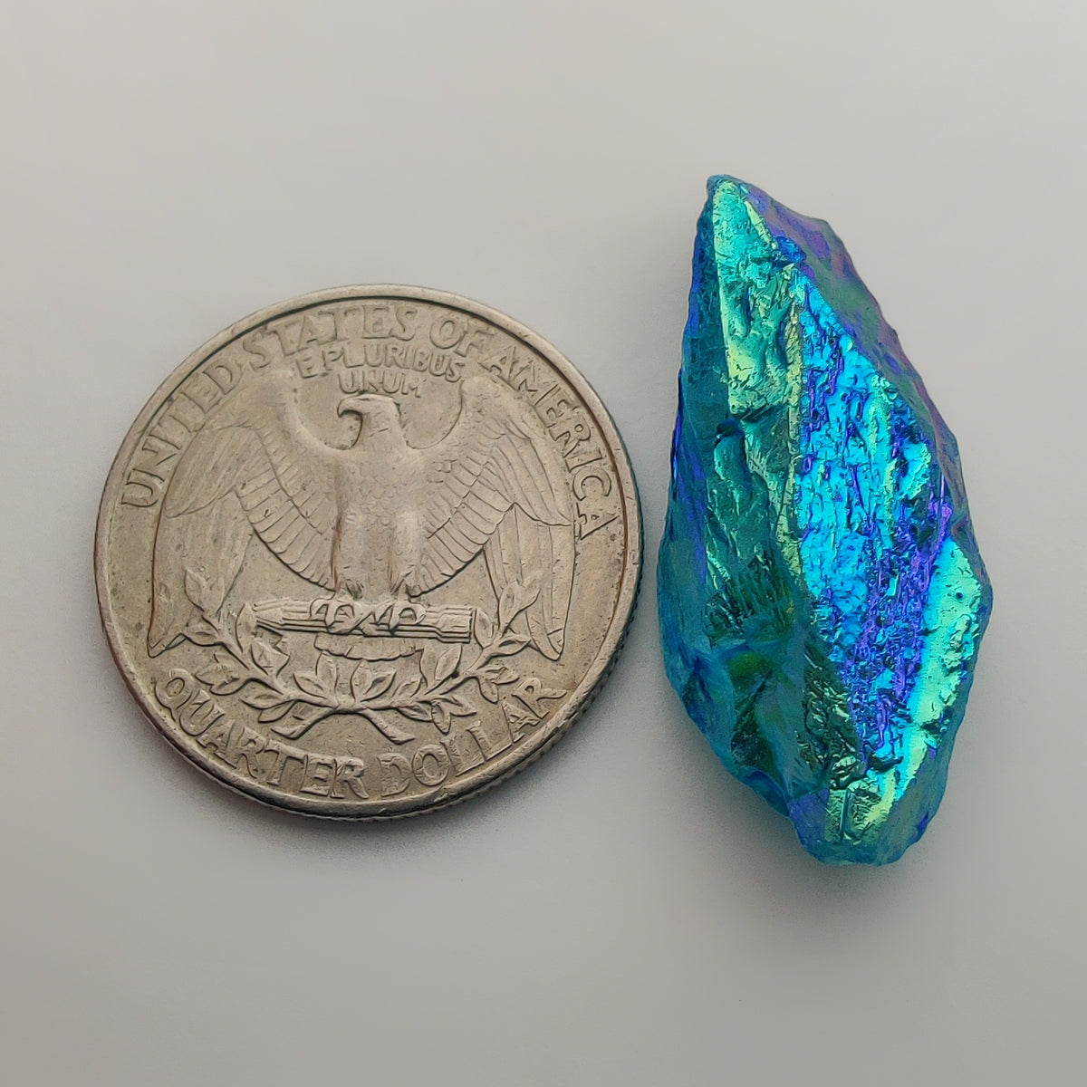 Titanium Coated Quartz Row gemstone cabochon - natural crystal healing stone for jewelry making by Gemivra