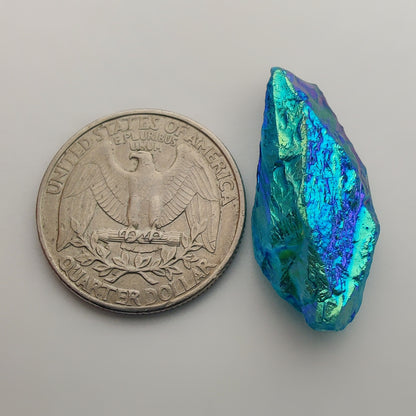 Titanium Coated Quartz Row gemstone cabochon - natural crystal healing stone for jewelry making by Gemivra