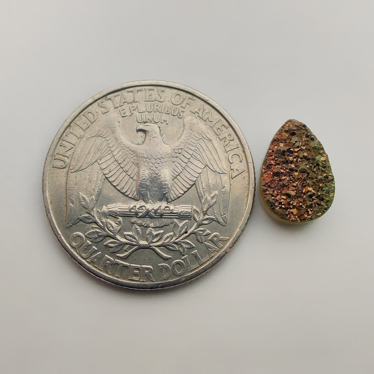 Titanium Coated Quartz gemstone cabochon - natural crystal healing stone for jewelry making by Gemivra