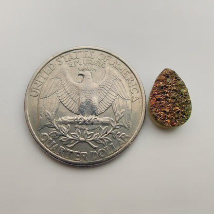 Titanium Coated Quartz gemstone cabochon - natural crystal healing stone for jewelry making by Gemivra
