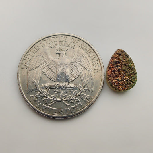 Titanium Coated Quartz gemstone cabochon - natural crystal healing stone for jewelry making by Gemivra