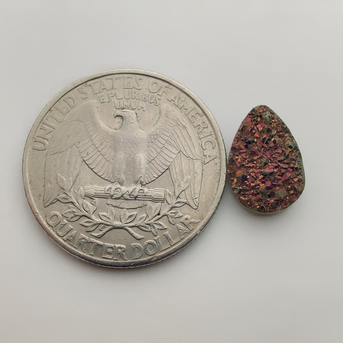 Titanium Coated Quartz gemstone cabochon - natural crystal healing stone for jewelry making by Gemivra