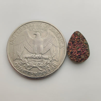 Titanium Coated Quartz gemstone cabochon - natural crystal healing stone for jewelry making by Gemivra