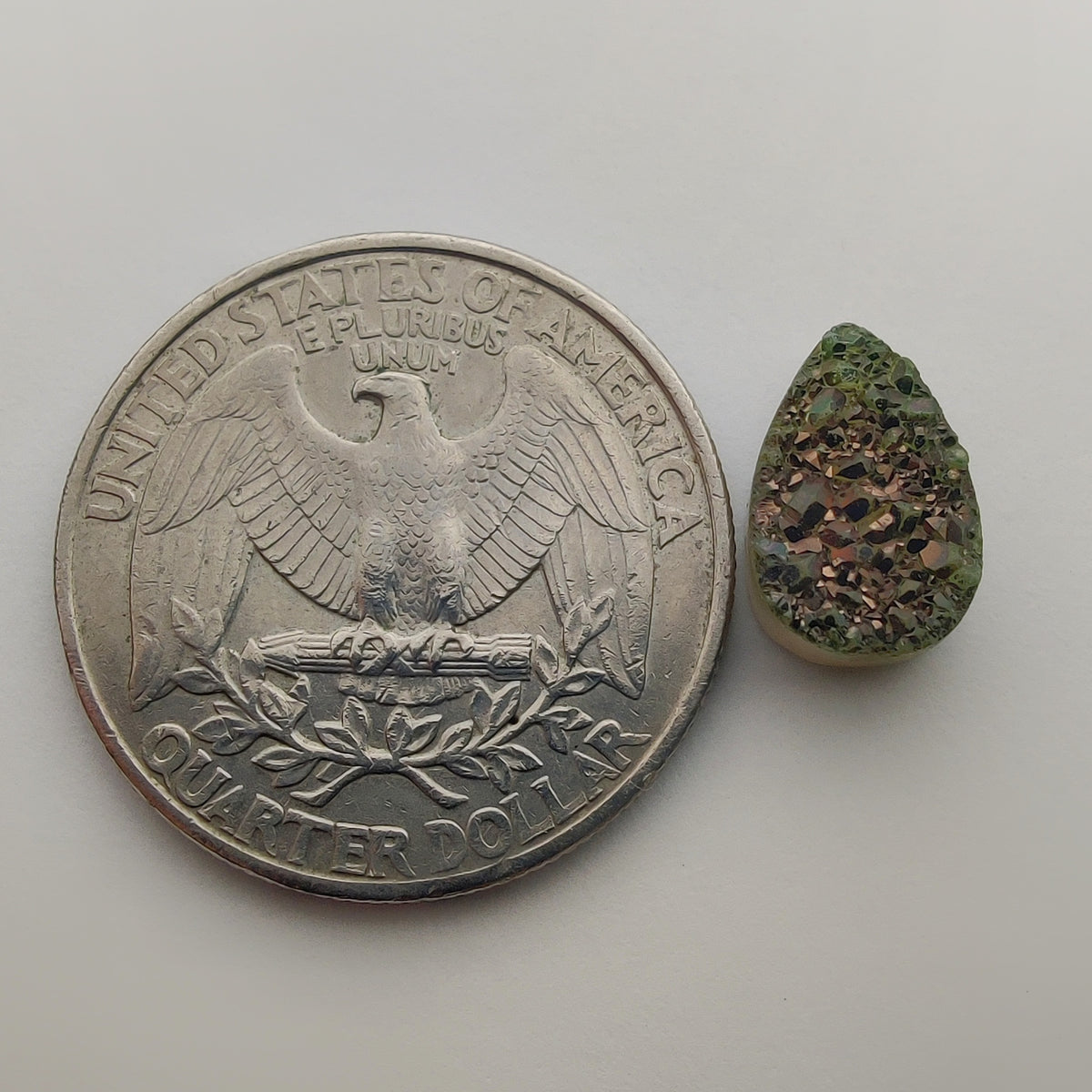 Titanium Coated Quartz gemstone cabochon - natural crystal healing stone for jewelry making by Gemivra