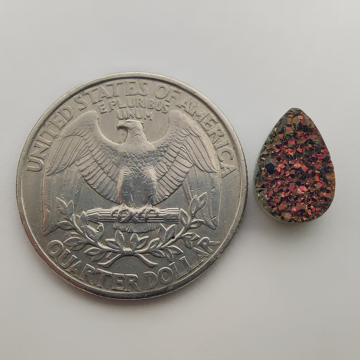 Titanium Coated Quartz gemstone cabochon - natural crystal healing stone for jewelry making by Gemivra