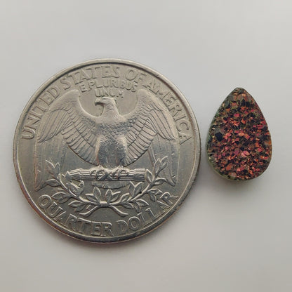 Titanium Coated Quartz gemstone cabochon - natural crystal healing stone for jewelry making by Gemivra