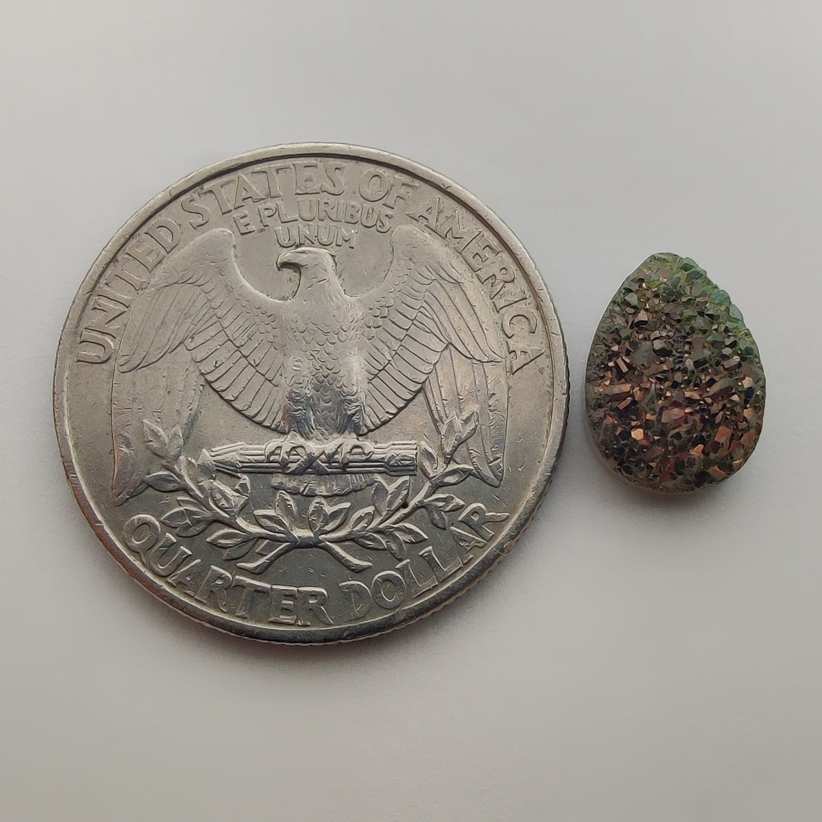 Titanium Coated Quartz gemstone cabochon - natural crystal healing stone for jewelry making by Gemivra