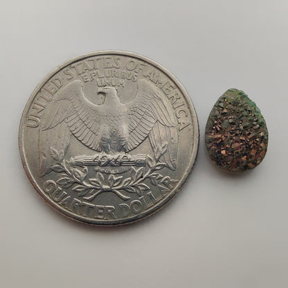 Titanium Coated Quartz gemstone cabochon - natural crystal healing stone for jewelry making by Gemivra