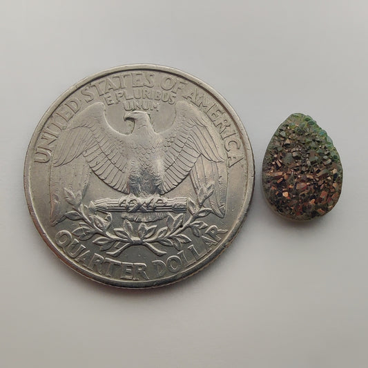 Titanium Coated Quartz gemstone cabochon - natural crystal healing stone for jewelry making by Gemivra